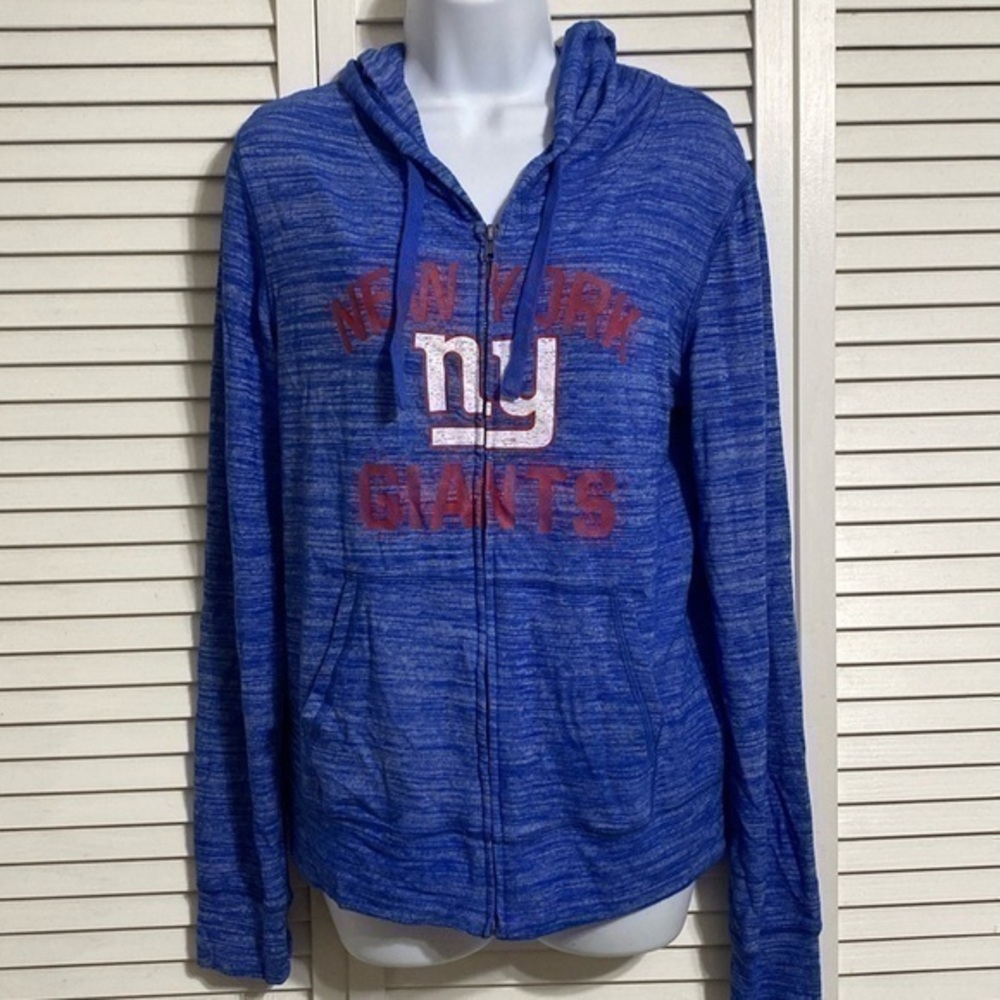 New York Giants lightweight, full zip, hooded sweat jacket!